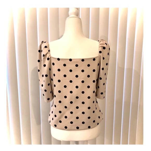 NWOT H&M Polka Dot Puff Sleeve Top - Picture 4 of 8